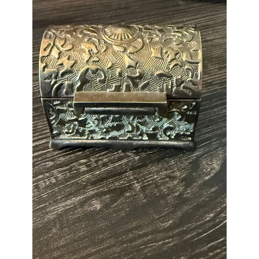 Silver Treasure Filigree Chest Jewelry Box Metal Trinket